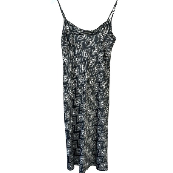 NWT Banana Republic Factory Grey White Geometric Design Satin Slip Dress Size S - Picture 8 of 12